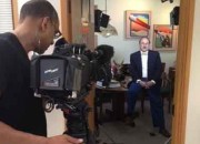 SAF's Gottlieb being interviewed via satellite