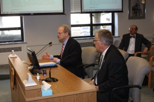 Prosecutor Dan Satterberg and Don Pierce, of Sheriffs and Police Chiefs Association. CCRKBA's Gottlieb looks on.