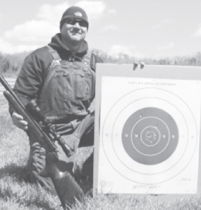 Jason Gray with his 100-yard first place 50-5x target. He finished third overall in the inline match