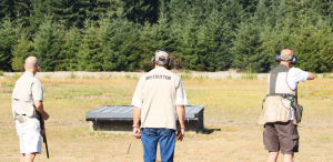 One shooter busts a bird during the action at the Freedom Shootout, which will become an annual event in Washington.