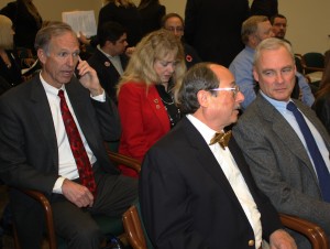 Robin Ball (in red jacket) traveled across Washington  to testify in Olympia, despite an illness. She is being recognized for her work on firearms safety by the National Shooting Sports Foundation.