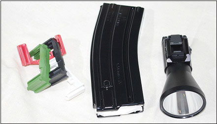 To keep your modern sporting rifle running an E-Lander 30 round magazine with improved followers and Streamlight’s TLR-1HP.