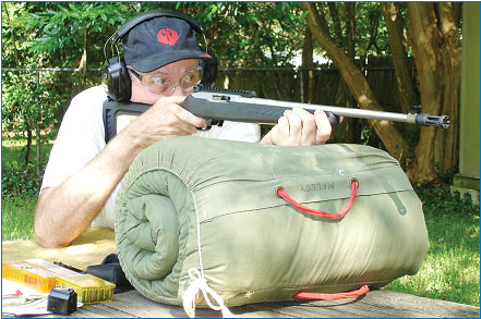 Accuracy shooting was done from the bench with a bedroll rest, Malloy’s favorite shooting rest. This arrangement allows the rifle to be fired with a normal hold. Accuracy with all available ammunition was very good.