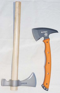CRKT’s Chogan (L) and Kagan T-Hawk (R) tomahawks: tools your vehicle or hunting kit should include.