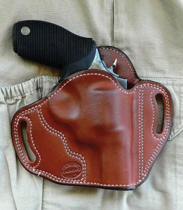 This D.M. Bullard holster is first class, serviceable, and with the correct balance of speed and retention for the Rossi R441. 