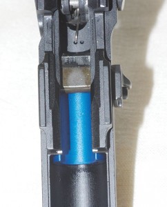 The internal shock buffer to prevent the locking block from battering the frame.