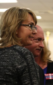 Former Arizona Rep. Gabrielle Giffords and husband Mark Kelly.