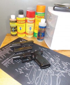When work space is limited and air circulation at a premium, Sharp Shoot R Precision’s gun care products really shine. 