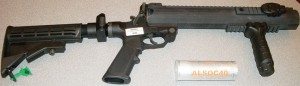 The ALS LMT 40 mm Launcher fires a variety of rifled, less-lethal rounds. 