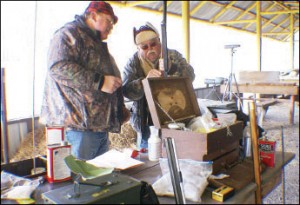 Left to right Don Blazier, NMLRA Field Rep, and Tim Kutz, treasurer of Altoona Rifle and Pistol Club at club Meat shoot.