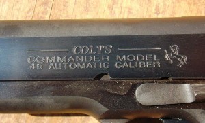 The Colt is proudly marked Commander. 