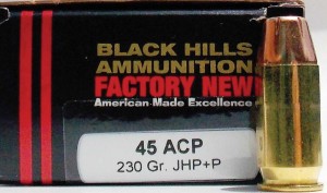 Colt’s .45 caliber automatic hits hard. The Black Hills Ammunition line compliments the Colt well.