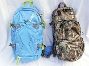Camelbak’s Fourteener 20(L) and Alps Oudoorz Dark Timber(R) packs, both designed to easily carry a load hunting or hiking.