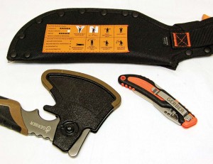 Gerber includes directions for aerial rescue on the Compact Parang, while the Myth Hatchet comes with a nearly indestructible sheath and the lightweight Vital is carried with a clip. 
