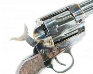 The transfer bar system allows loading the revolver on half cock. The color case hardening is excellent. 