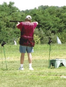 Each trapshooter has his or her own particular stance. This gentleman, with his over/under, is classic.