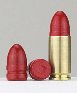 AM Precision’s signature red bullets are completely enclosed in a polymer coating.