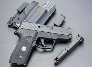 SIG’s 9mm updated P225-A1 has a thin profile that fits a smaller hand and Nitron finish on the stainless steel slide.