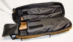 The Ruger 10/22 Takedown in its coyote tan carry case.  