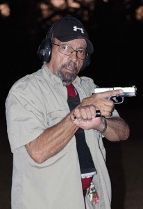 Renowned veteran self-defense expert and shooting instructor Massad Ayoob is shown here wearing an Armor Express ballistic vest while teaching night shooting. Ayoob is not the only shooting instructor in TGM staff’s acquaintance who does wear a vest whenever it seems appropriate.