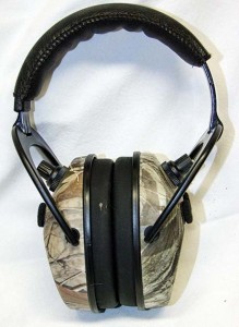 Mack’s Live Fire electronic shooter’s earmuffs; note the individual controls and stereo microphones for each ear cup. You will find these muffs comfortable and they will protect your hearing while allowing you to hear conversations. 
