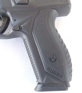 The Ruger American grip features a combination of stippling and pebbling. 