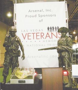 Arsenal Inc. (aresenalinc.com) had a nice bronze memorial tribute to veterans, from the Revolutionary War (on right) to the modern era (on the left). 