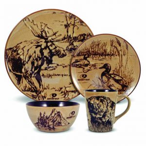 Mossy Oak and Lifetime Brands bring the outdoors into the kitchen in a variety of products, including four-piece place settings.