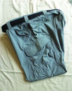 5.11 Tactical’s Traverse pants showing all the pockets and the belt loops for the AA PCB that fits perfectly, making these an ideal competition set up.