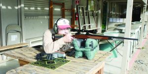 Author at the shooting range in  preparation for the coming hunting season. He urges all prospective hunters to get on target before the hunting season actually starts.