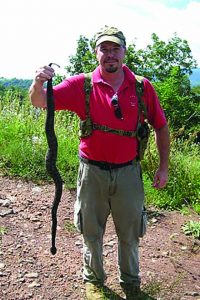 Matt Pyle killed this rattlesnake with his Springfield Armory .45ACP 19ll TRP while setting steel for the ASC. The TRP is matt’s everyday carry piece.