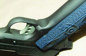 Undercutting the frame allows shooters to get a higher grip on the Competition Pistol to help reduce felt recoil.