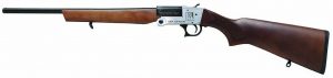 Iver Johnson .410 single barrel shotgun is available with wood stock or synthetic. 