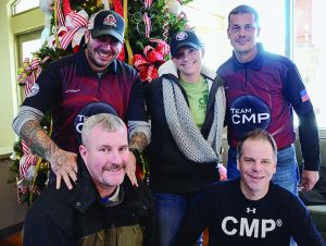 Team CMP, standing from left: Johnny Fisher, Sara Rozanski, Nick Till; kneeling from left: Robert Taylor, Ryan Vander Poppen