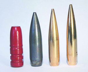 Bullet ogives vary widely, as in this sample of .30 cal. and 6.5mm bullets.
