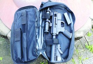 An option that adds just a few bucks to the price is an over the shoulder bag for the take down model. It’s a perfect storage solution for the perfect truck utility rifle.
