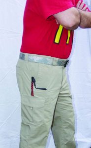 One of the newest entries into the “tactical” market is Dickies with the Tactical Relaxed Fit Stretch Ripstop Cargo Pant. These pants have plenty of pockets and the cargo pockets lay flat so the pants look good.