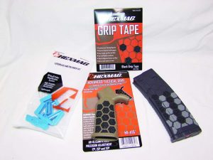 Hexmag supplied their HexGrip Tape, Advanced Tactical Grip, Gen2 Hexmags that accept stripper clips, and HEXIDs to give The Saint a custom feel.