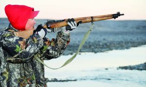 A Canadian Ranger from Gjoa Haven, Nunavu, fires his Lee-Enfield .303 rifle, the weapon of choice of the Canadian Rangers for some 70 years, during Operation NANOOK 13 on August 20, 2013. (Photo courtesy Sargent Alain Martineau)