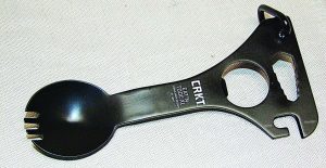 One of the handiest outdoor items I have used is the Eat’N Tool XL from Columbia River Knife & Tool. It’s a Spork, can/bottle opener and wrench all in one.