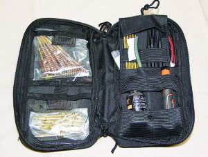 All the Essential Gun All-In-One Care Kit‘s cleaning rods, CLP, picks and cleaning pads fit into this handy case.