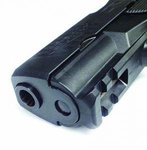 Like most full sized double stack pistols today, the 9mm Creed has a lower rail for lights and/or lasers. 