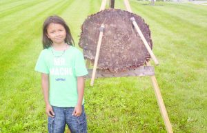 This young man stuck both tomahawks on his second attempt during the Black Powder Days event.