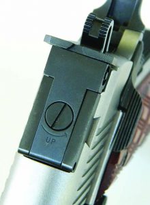 The adjustable sight of the Ruger SR1911 is vault tough.