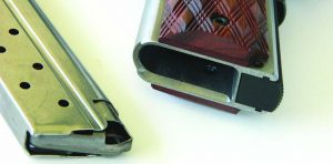 Ruger’s stainless steel magazines are reliable. The magazine well is slightly beveled for smooth reloads. 