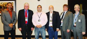 First state legislative panelists, L to-R, Craig DeLuz, Richard Pearson, Alexander Roubian, Jerry Henry, Stephen Aldstadt and Dave Kopp.