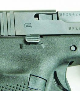 The Glock Generation 5 features an ambidextrous magazine release. 