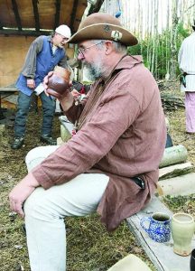 Author in “Squirrel Camp.”