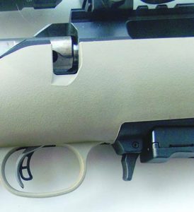The Ruger American rifle’s magazine release is easily manipulated. 