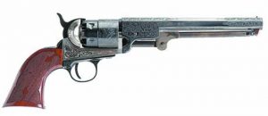 Engraved Cimarron 51 Navy percussion pistol.